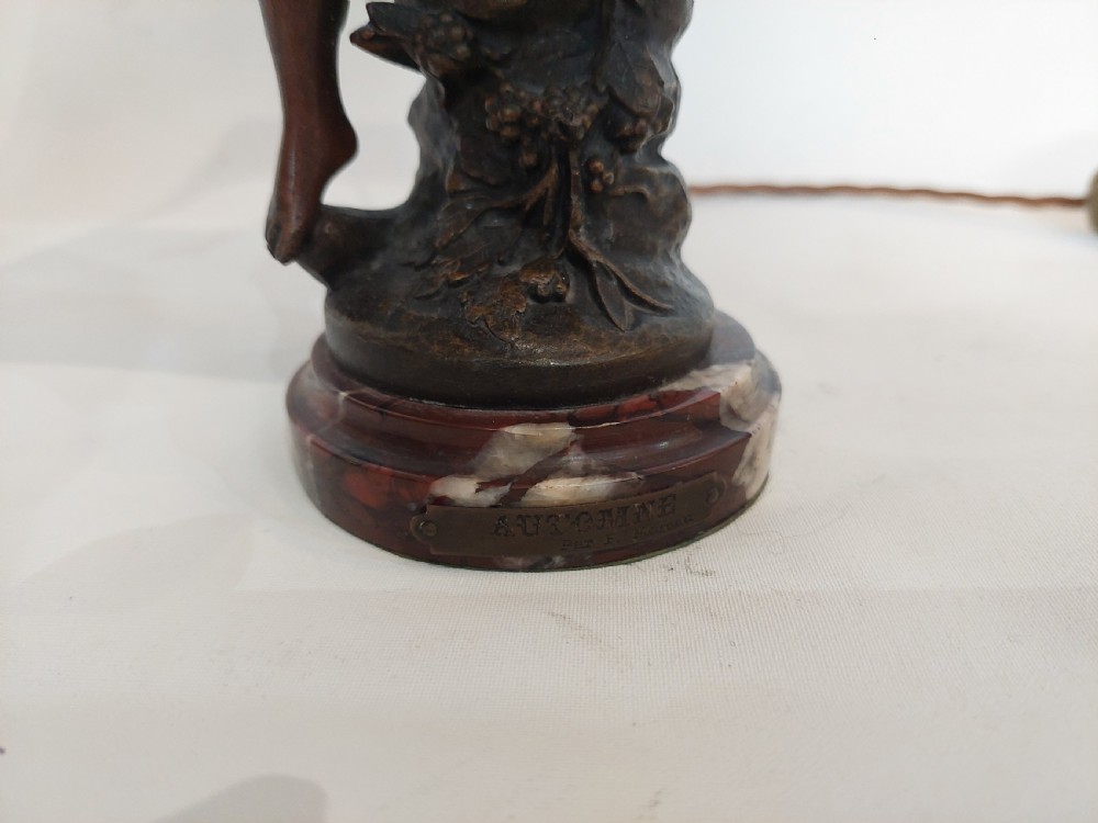 Pair of Late 19thC French Bronze Figural Table Lamps View II