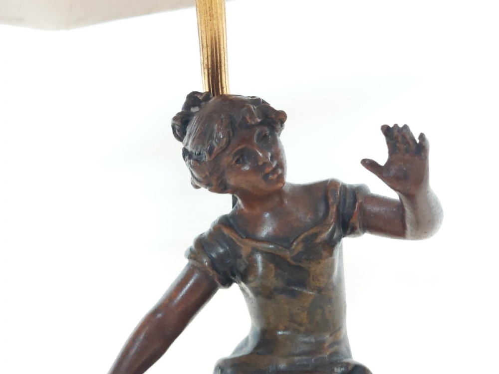 Pair of Late 19thC French Bronze Figural Table Lamps View IV