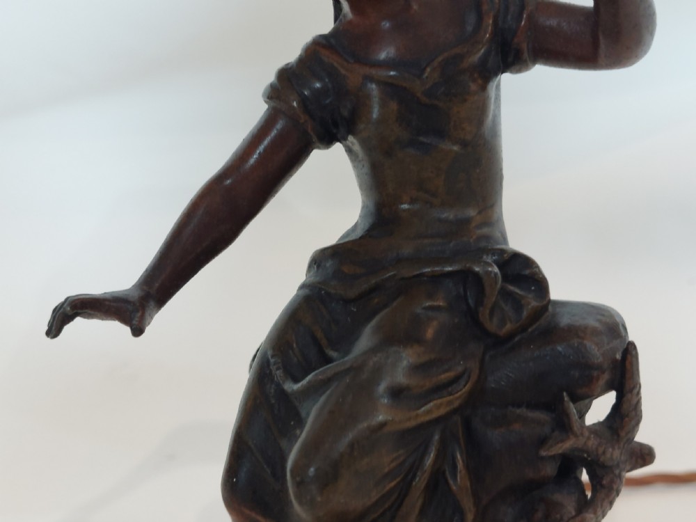 Pair of Late 19thC French Bronze Figural Table Lamps View VI