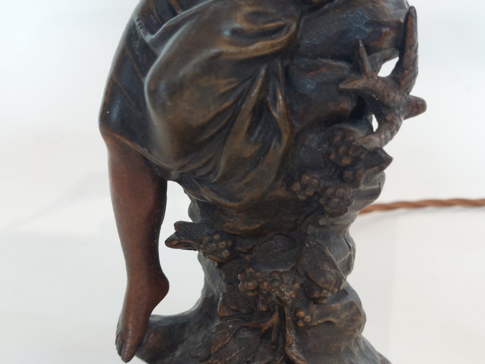 Pair of Late 19thC French Bronze Figural Table Lamps View VII