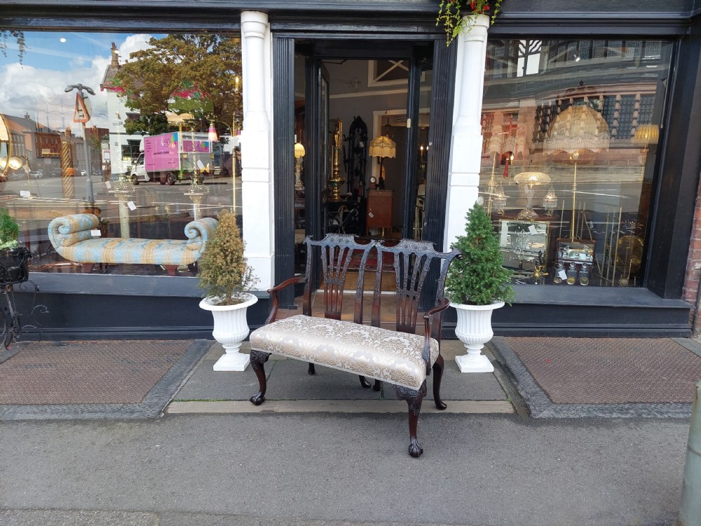 Exquisitely Carved Mahogany 2 Seater Sofa Settee View II