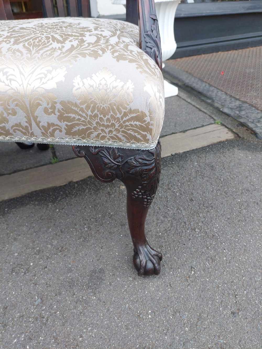Exquisitely Carved Mahogany 2 Seater Sofa Settee View III