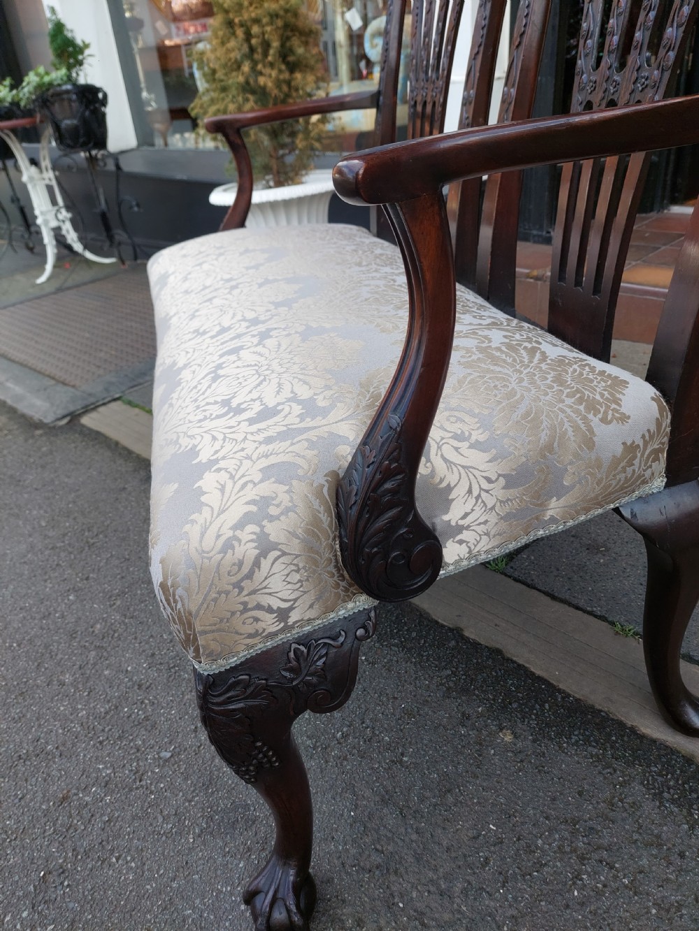 Exquisitely Carved Mahogany 2 Seater Sofa Settee View VI
