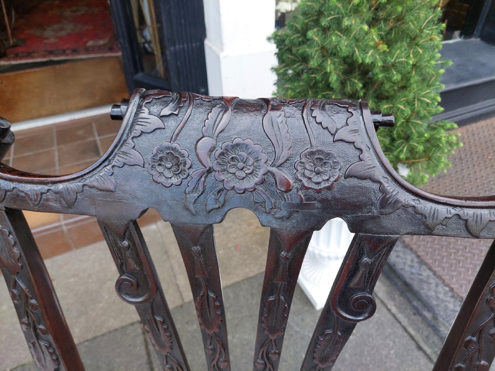 Exquisitely Carved Mahogany 2 Seater Sofa Settee View VII