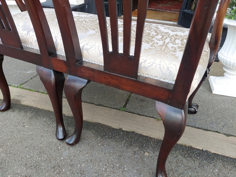 Exquisitely Carved Mahogany 2 Seater Sofa Settee View XII