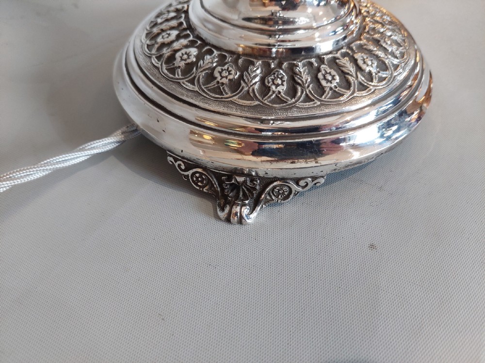 Anglo Indian Silver Plated Table Lamp  View VI
