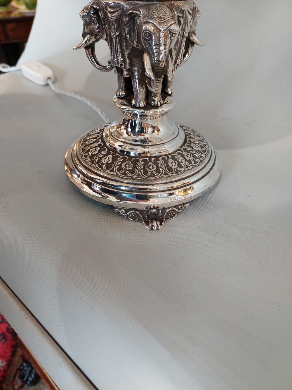 Anglo Indian Silver Plated Table Lamp  View VII