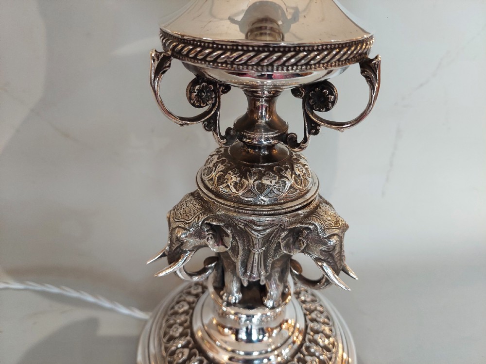 Anglo Indian Silver Plated Table Lamp  View VIII