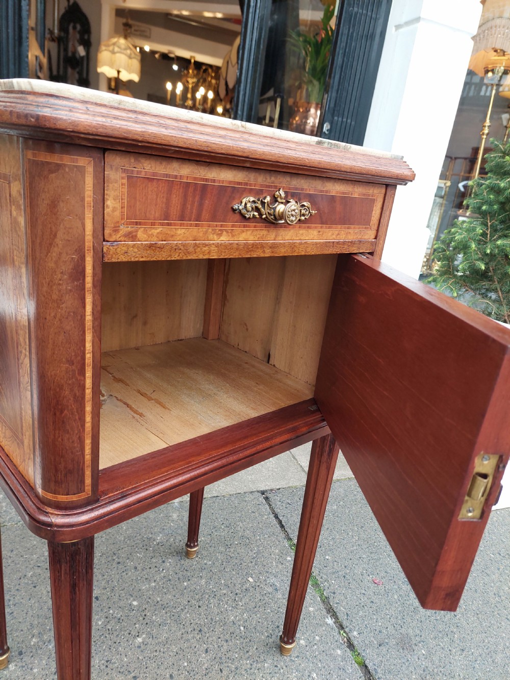 Late 19thC French Kingwood and Mahogany Bedside Cabinet View VII