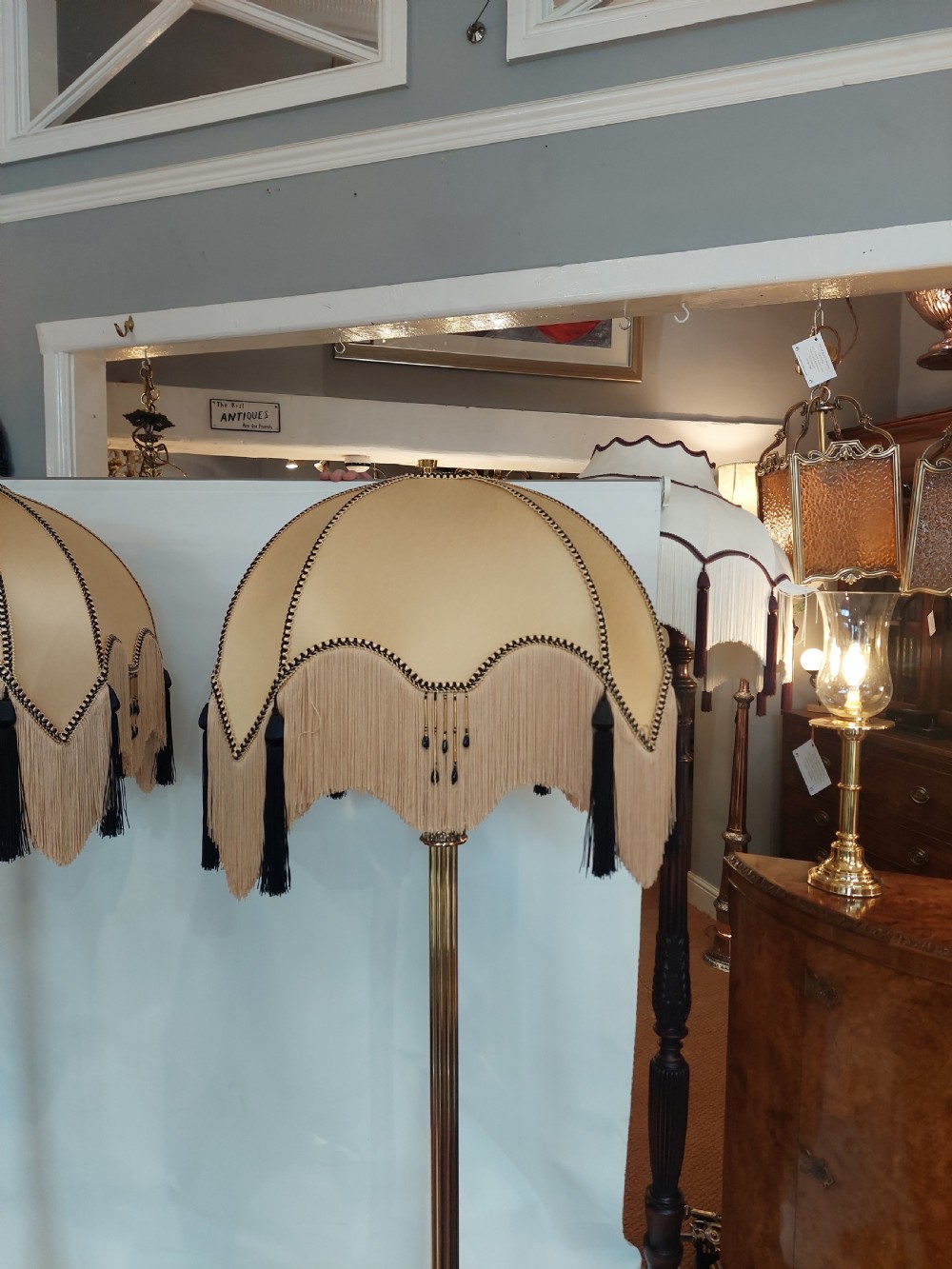 Pair of Early 20thC Cast Brass Standard Lamps  View III