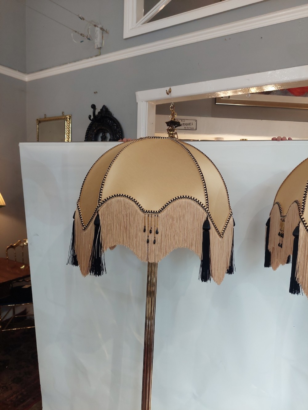 Pair of Early 20thC Cast Brass Standard Lamps  View IV