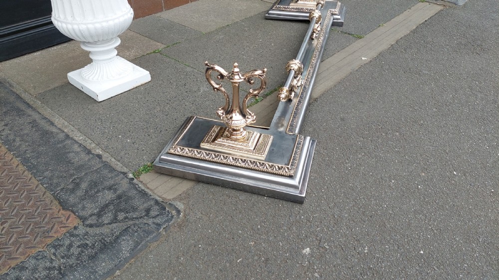 Early 19thC Steel & Brass Hearth Fender View III
