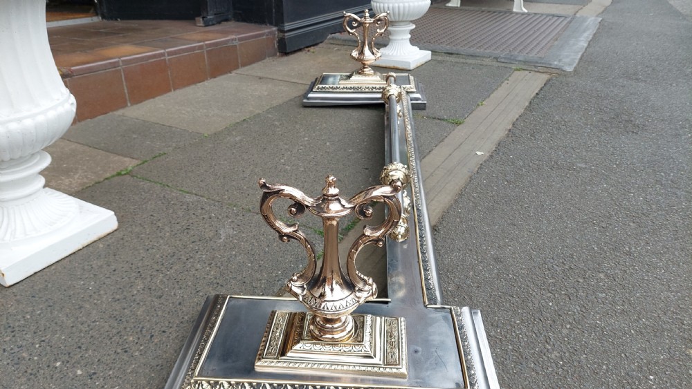 Early 19thC Steel & Brass Hearth Fender View IV