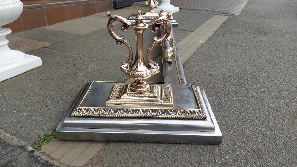 Early 19thC Steel & Brass Hearth Fender View V