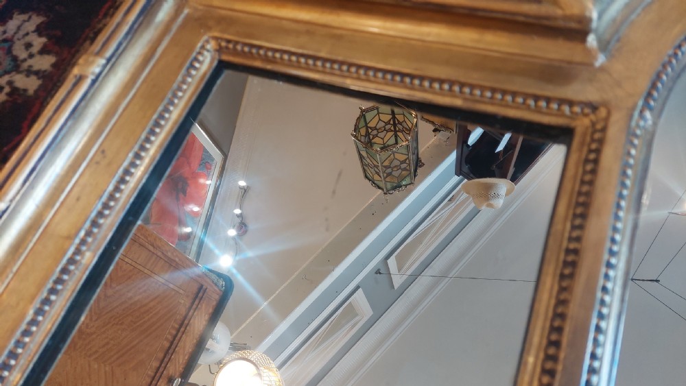 Late 19thC Gilt-Framed Wall Mantel Mirror View IX