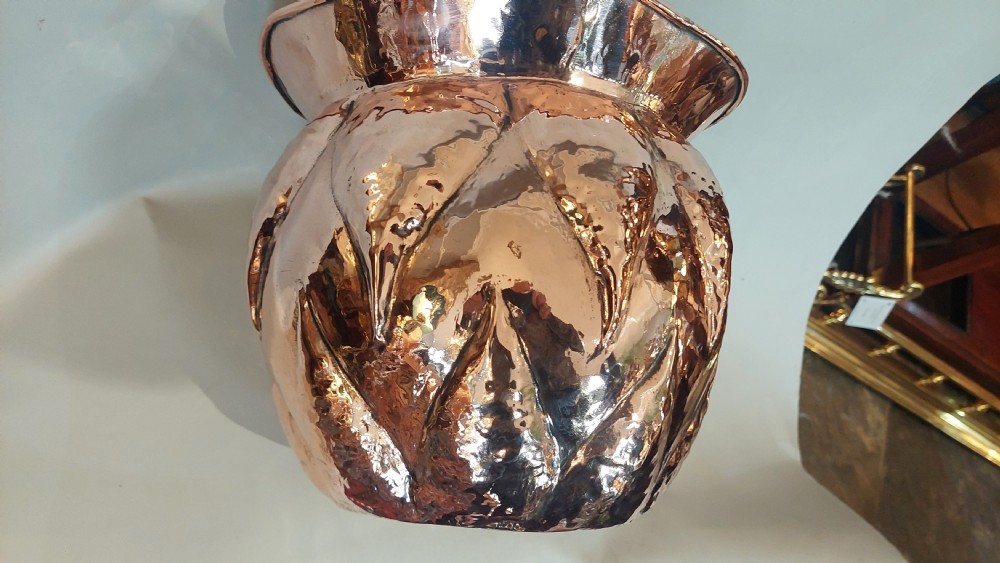 Arts and Crafts Copper Planter Jardiniere  View V