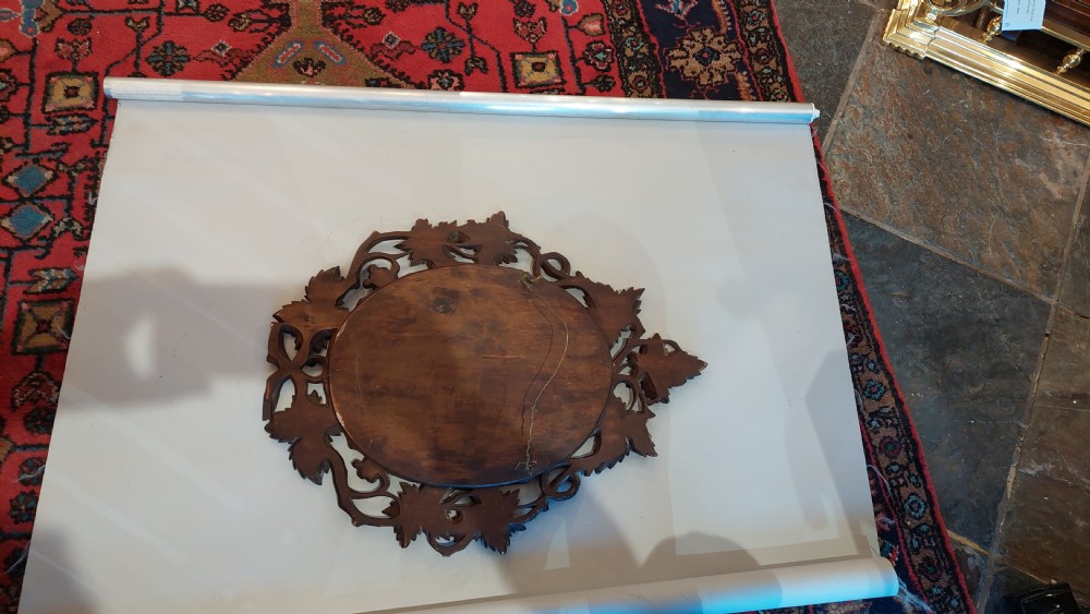 Late 19thC Linden Wood Black Forest Wall Mirror View VII