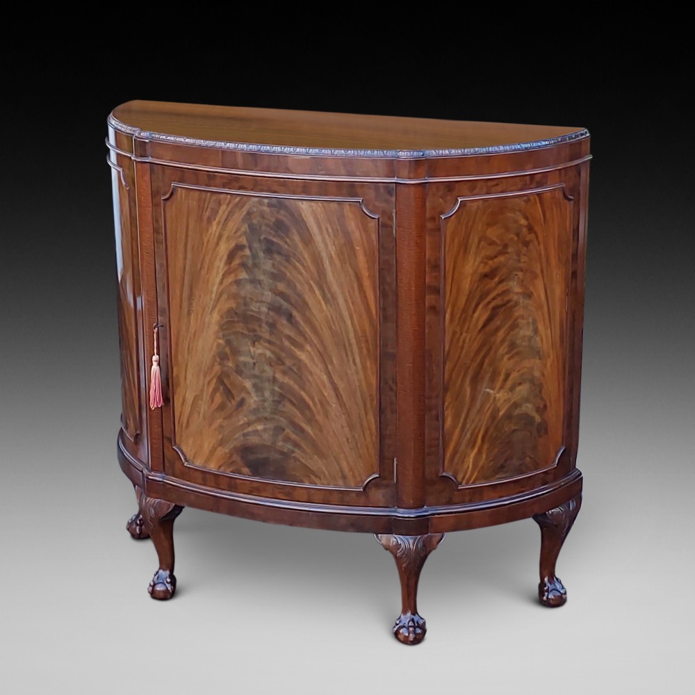 Early 20thC Mahogany Bowfront Sideboard Drinks Cabinet