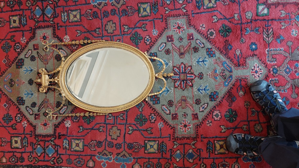 Late Victorian Adam Revival Giltwood Wall Mirror View II