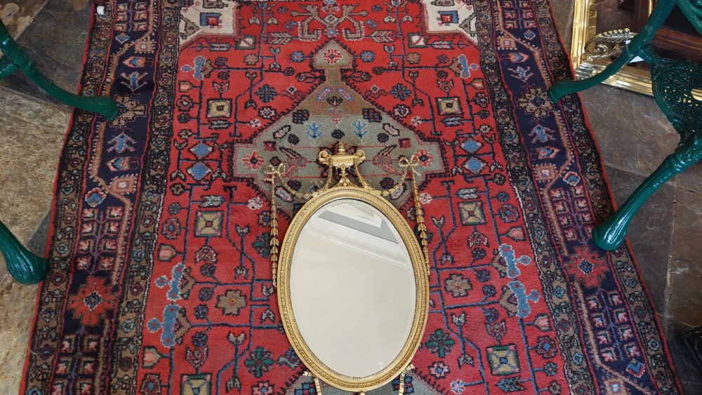Late Victorian Adam Revival Giltwood Wall Mirror View IV