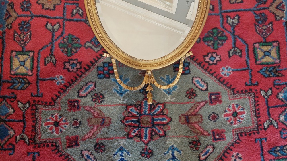 Late Victorian Adam Revival Giltwood Wall Mirror View VI