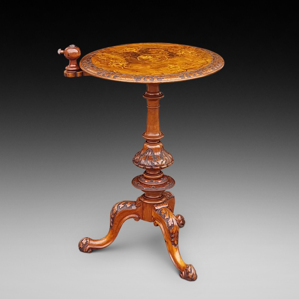 Mid Victorian Walnut Candle Stand Occasional Table