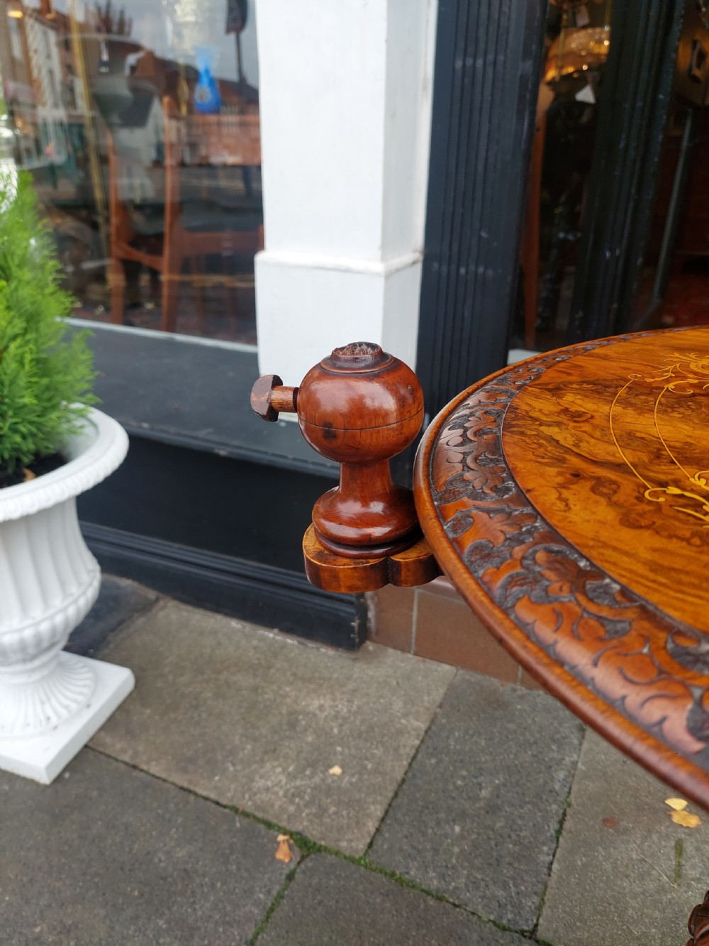 Mid Victorian Walnut Candle Stand Occasional Table View III