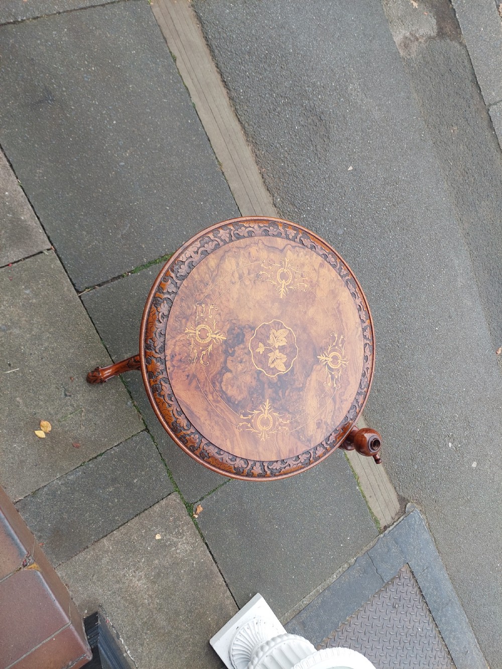 Mid Victorian Walnut Candle Stand Occasional Table View V