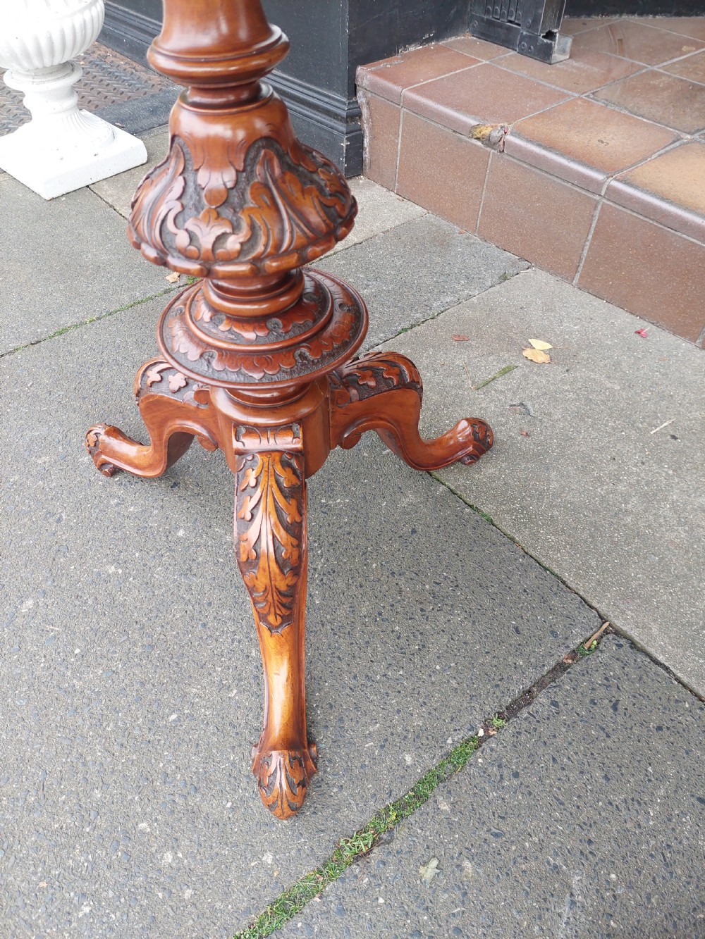 Mid Victorian Walnut Candle Stand Occasional Table View VII