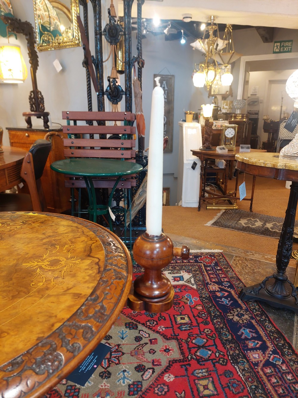 Mid Victorian Walnut Candle Stand Occasional Table View IX