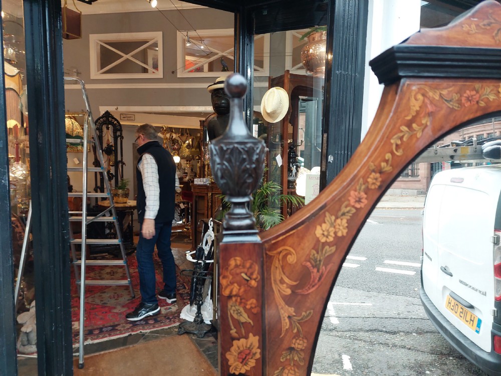 19thC Rosewood and Marquetry Inlaid Cheval Mirror View VII