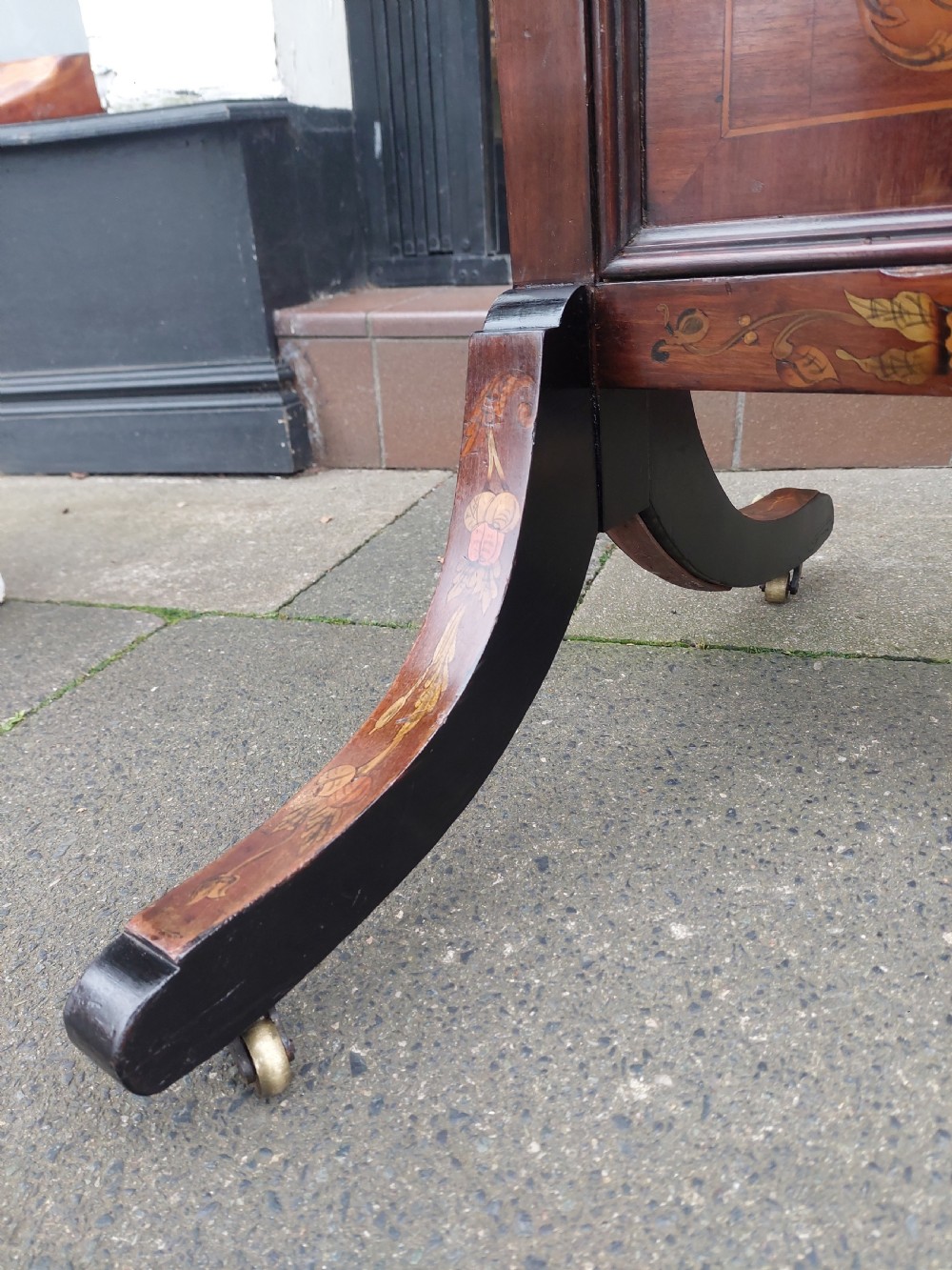 19thC Rosewood and Marquetry Inlaid Cheval Mirror View VIII