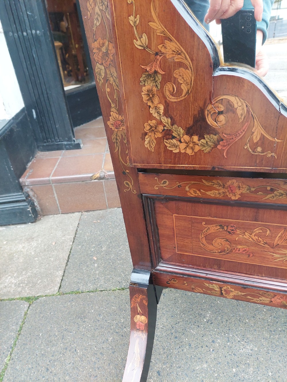 19thC Rosewood and Marquetry Inlaid Cheval Mirror View IX