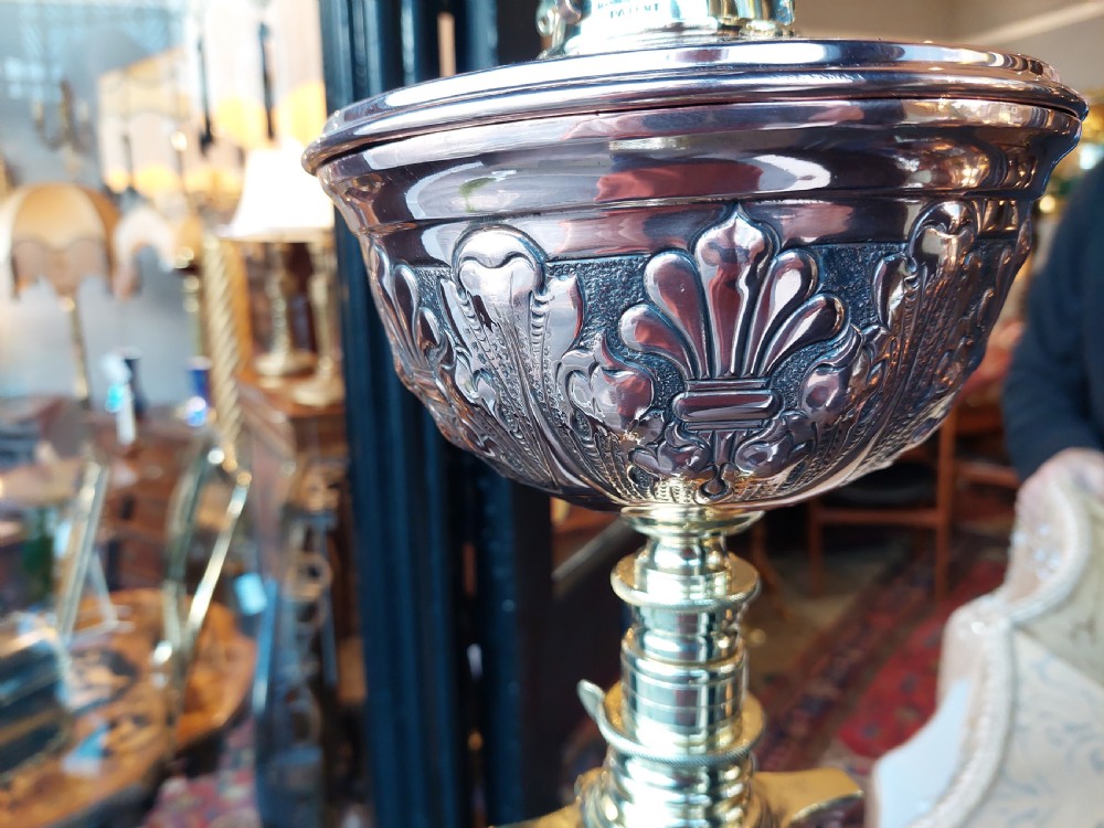 Victorian Brass Standard Oil Lamp - Hinks of B'ham View XIII