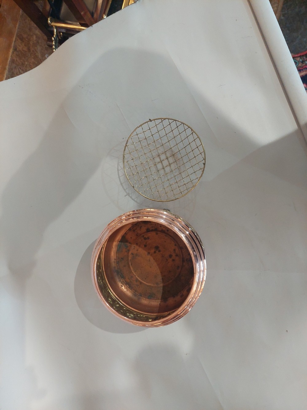 Victorian Copper and Brass Encircled Rose Bowl View III
