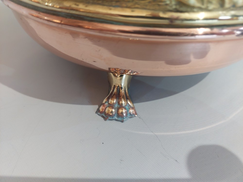 Victorian Copper and Brass Encircled Rose Bowl View V