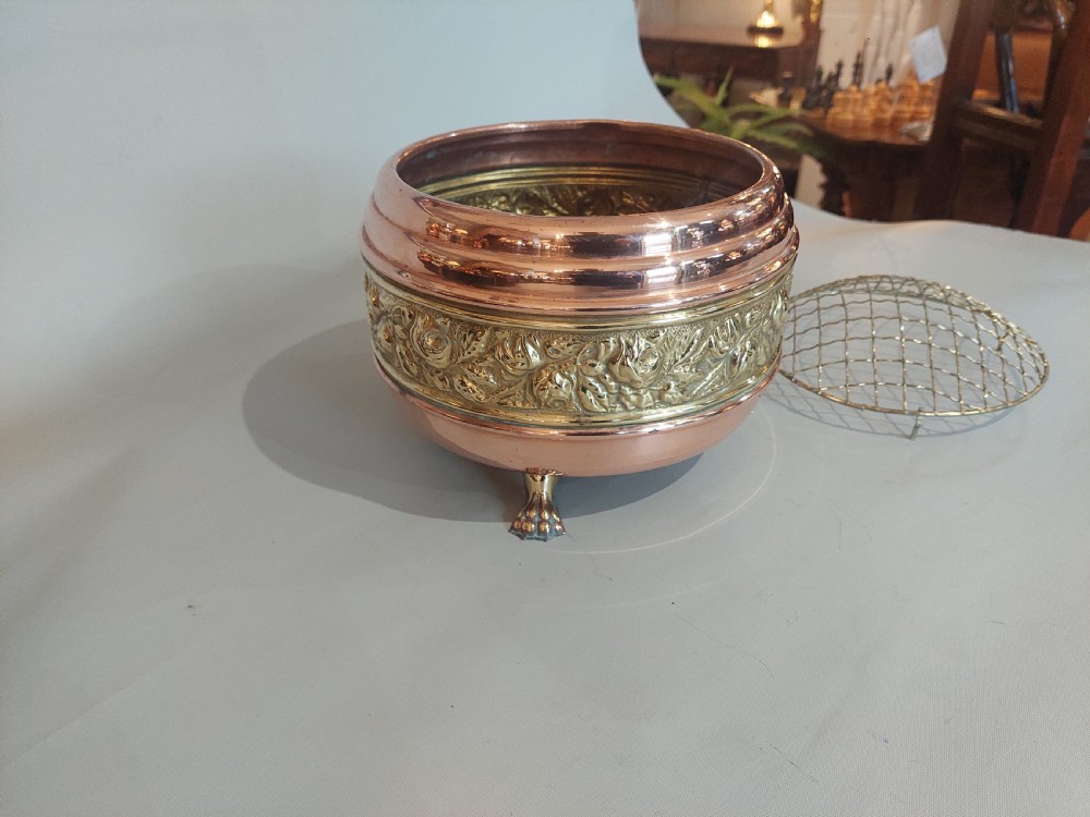 Victorian Copper and Brass Encircled Rose Bowl View VI