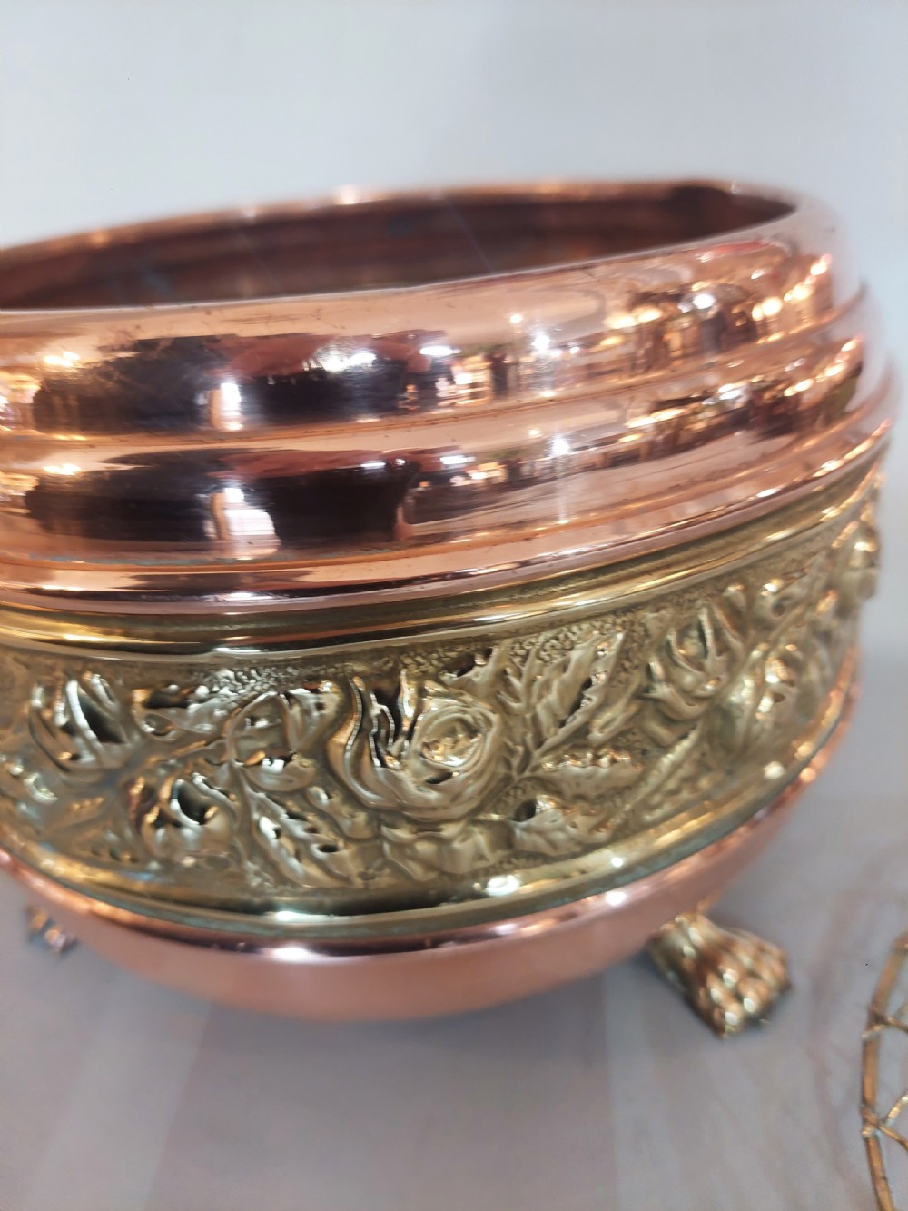 Victorian Copper and Brass Encircled Rose Bowl View VII