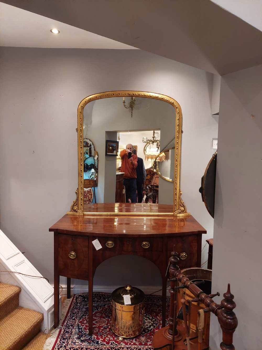 Victorian Giltwood & Gesso Overmantle Wall Mirror View II