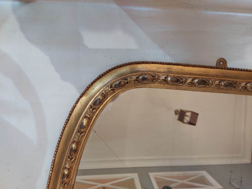 Victorian Giltwood & Gesso Overmantle Wall Mirror View III