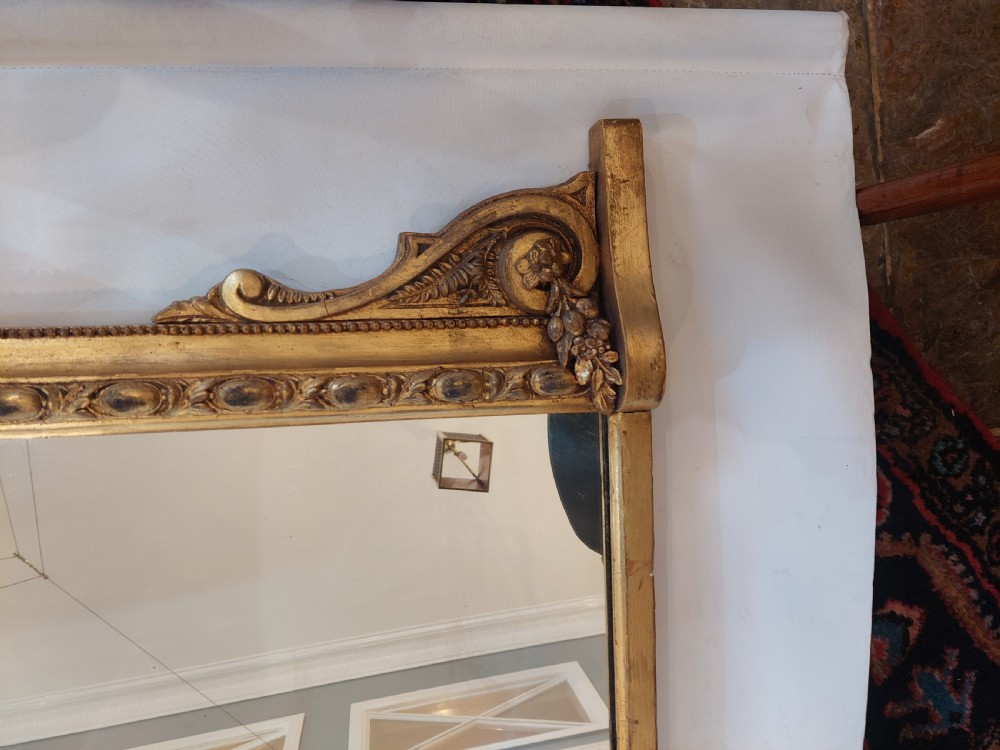 Victorian Giltwood & Gesso Overmantle Wall Mirror View IV