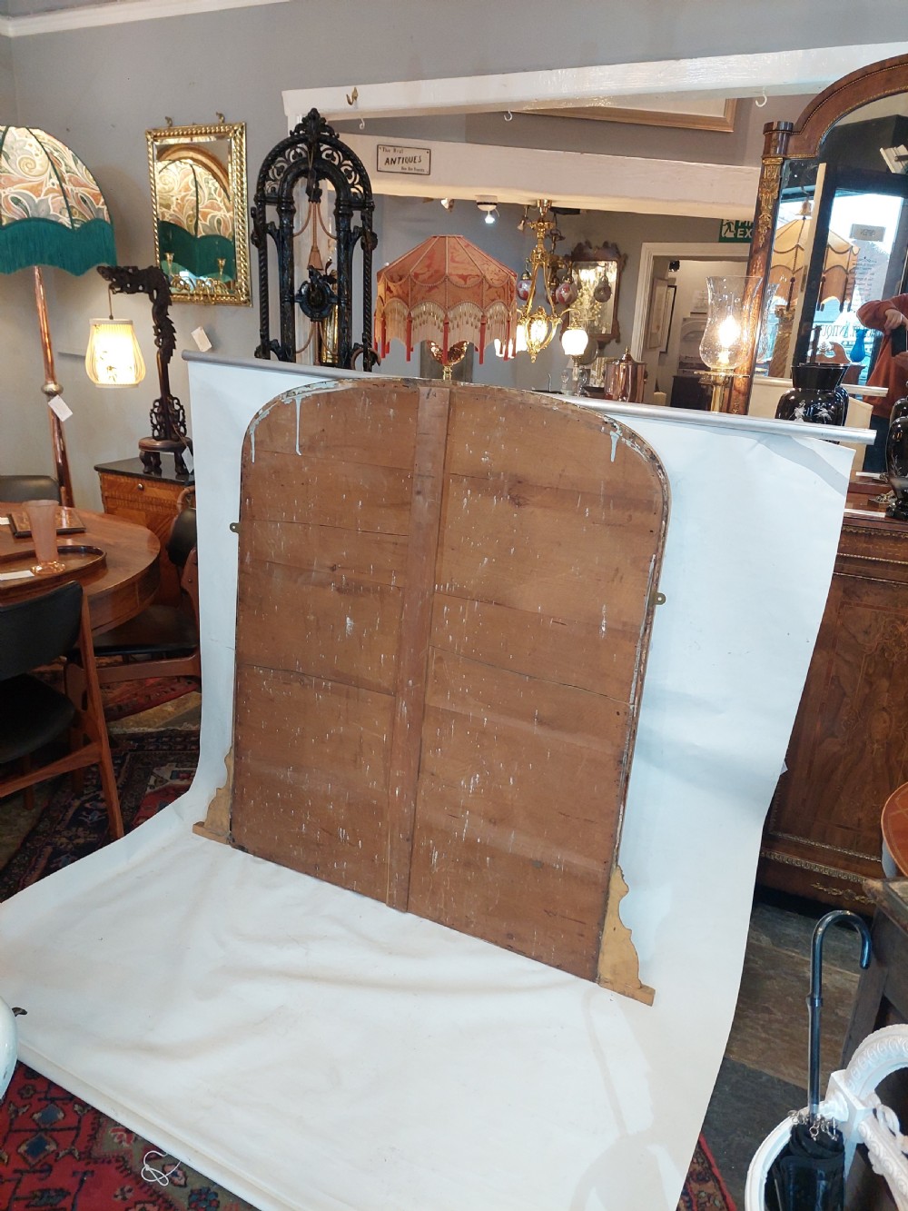 Victorian Giltwood & Gesso Overmantle Wall Mirror View VII
