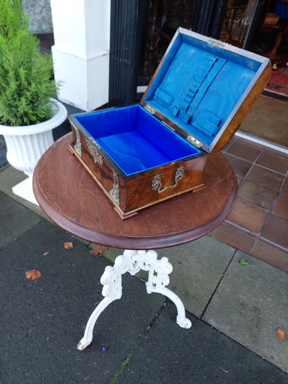 Victorian Walnut Brass Mounted Jewellery Box View IV