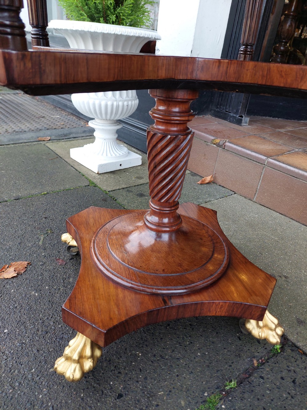 Regency Brass Inlaid Rosewood Work Table View V