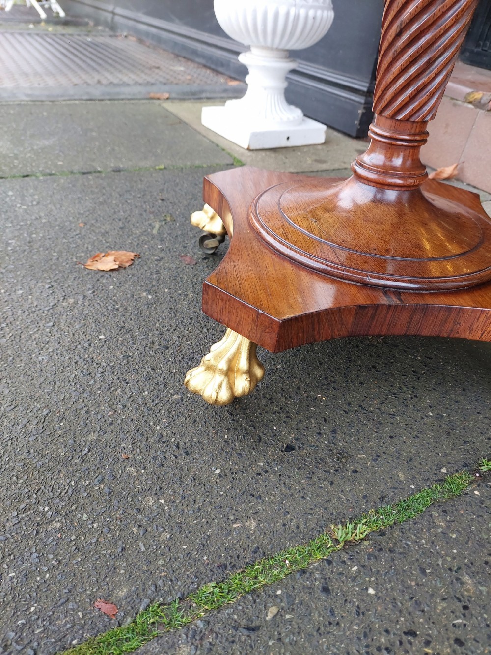 Regency Brass Inlaid Rosewood Work Table View VI