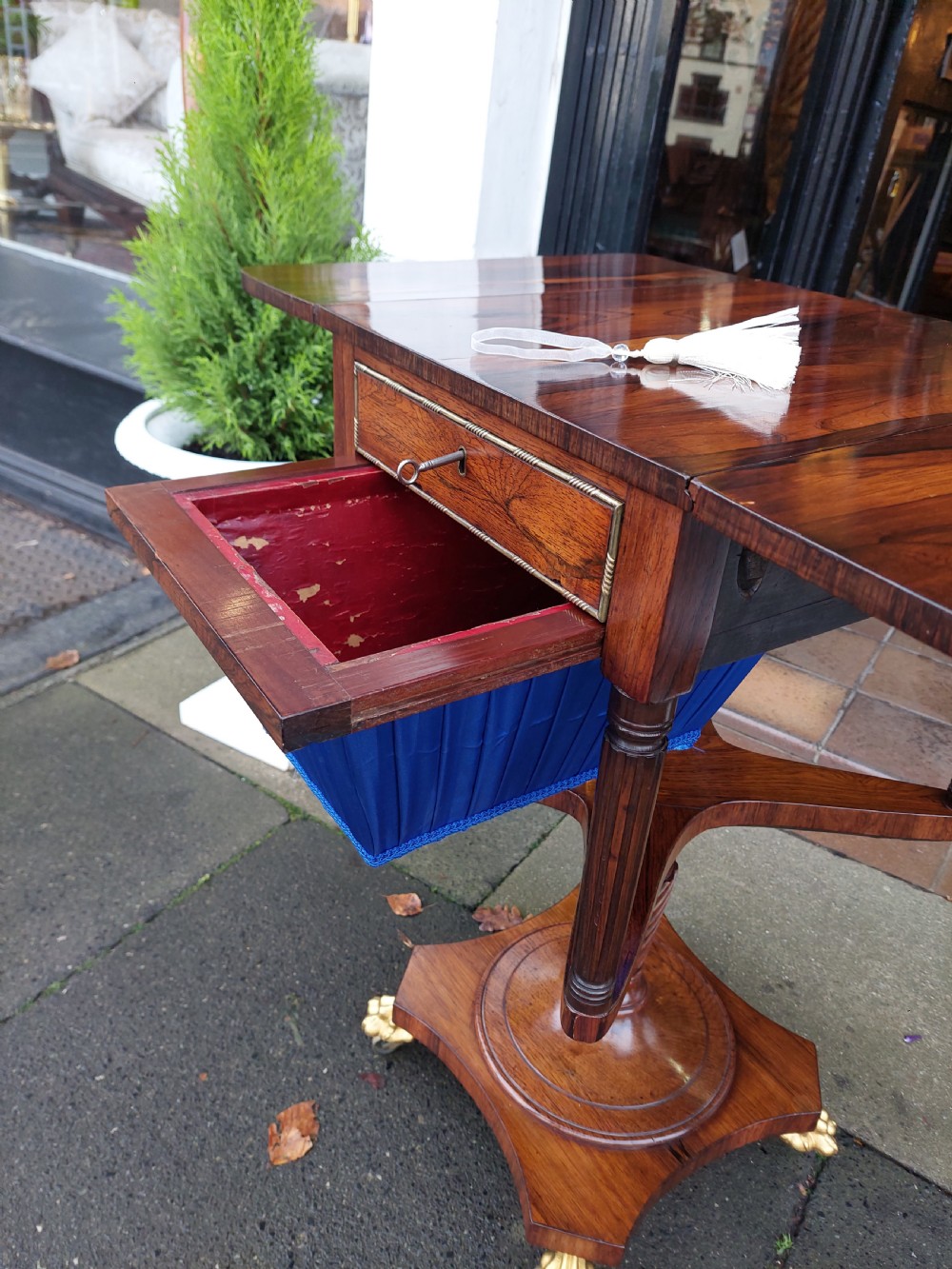 Regency Brass Inlaid Rosewood Work Table View X