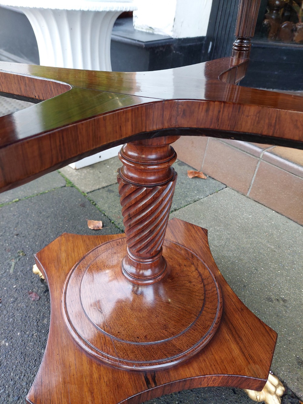 Regency Brass Inlaid Rosewood Work Table View XI