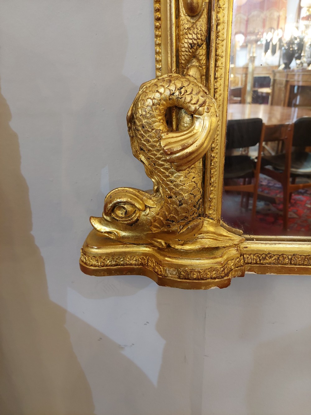 Victorian Giltwood & Gesso Overmantle Wall Mirror  View II