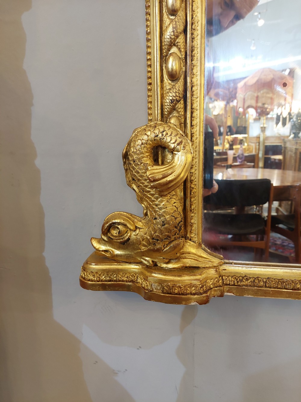 Victorian Giltwood & Gesso Overmantle Wall Mirror  View III