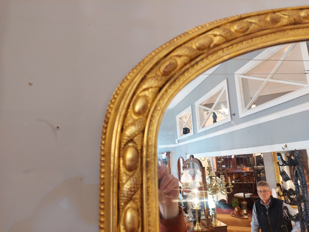 Victorian Giltwood & Gesso Overmantle Wall Mirror  View V